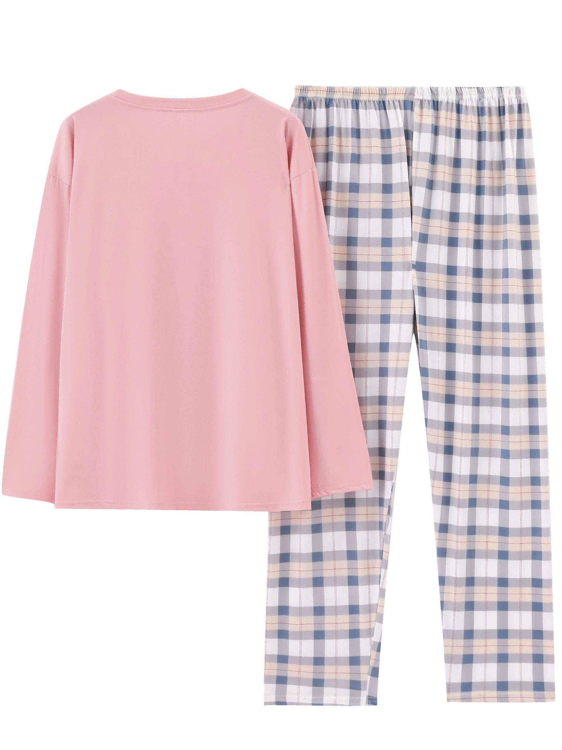 Sylvara | Women's Plaid Long Sleeve Pullover Set - Image 3