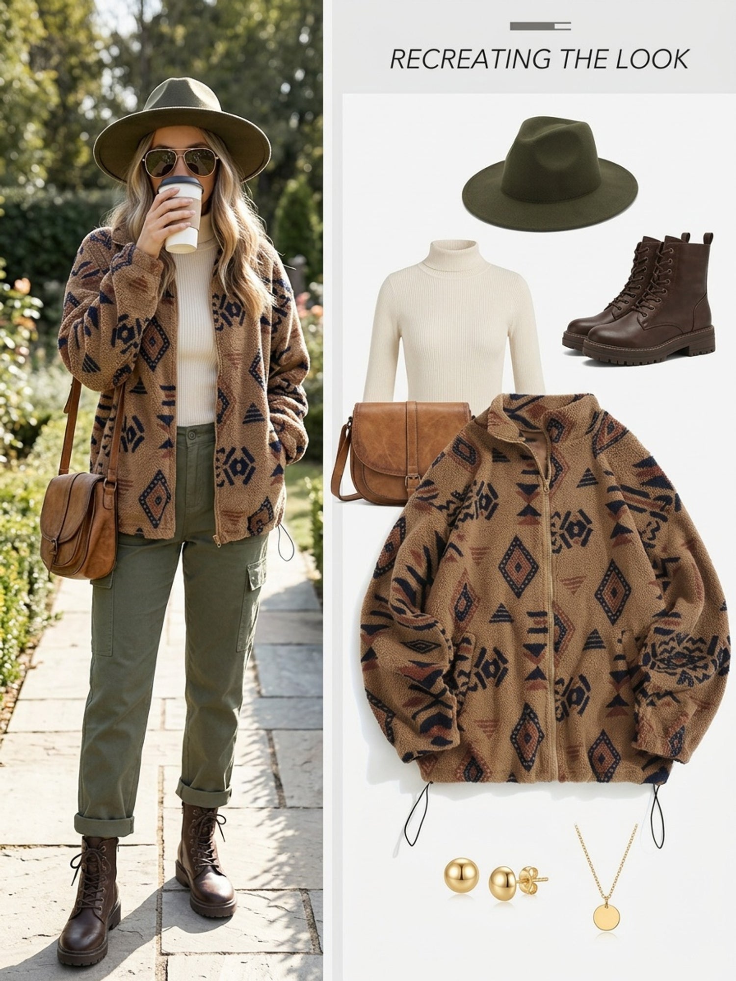 Marielle | Women's Patterned Zip Up Relaxed Fit Jacket - Image 15