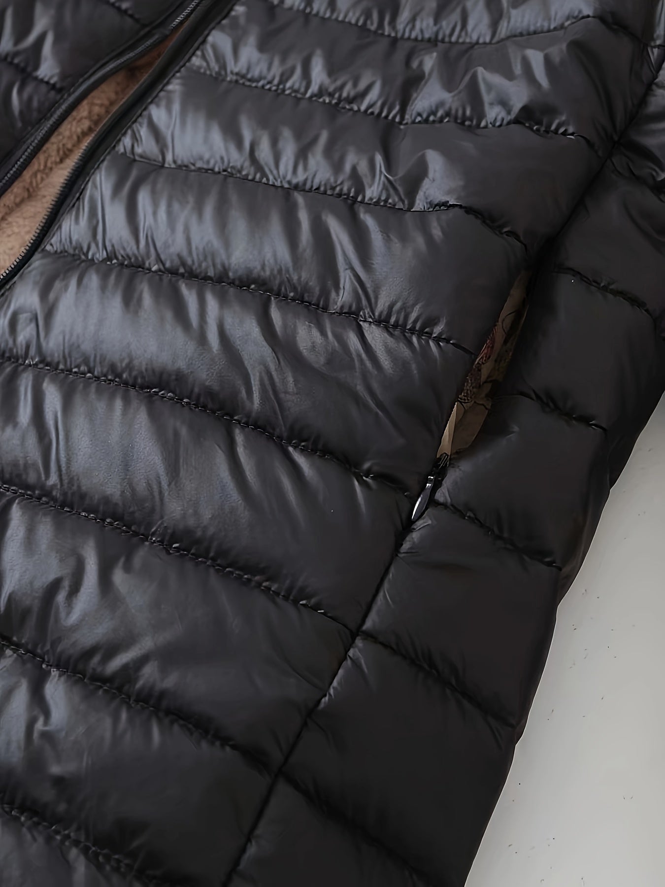 Elvanna | Women's Quilted Longline Coat with Ribbed Cuffs - Image 4
