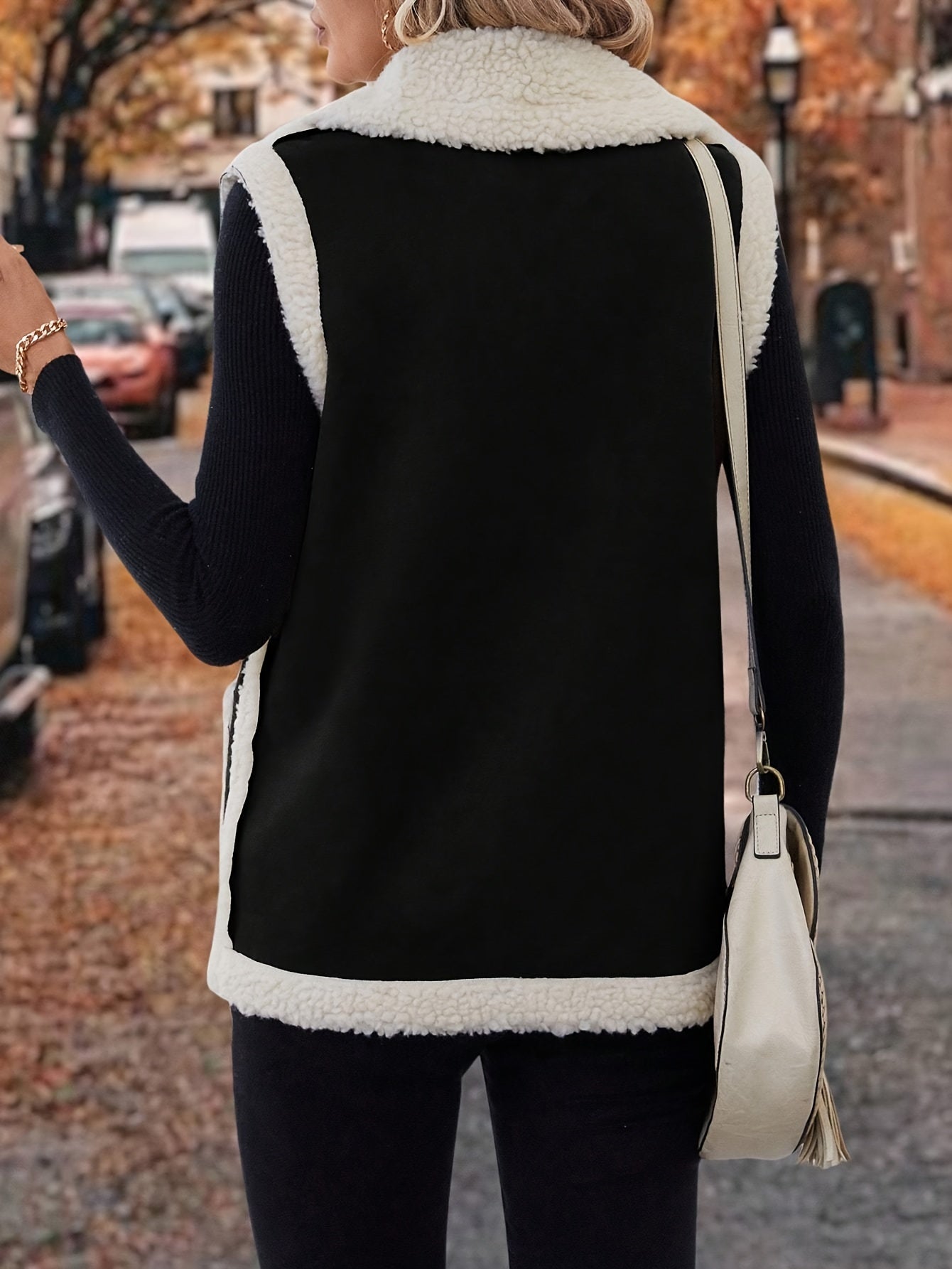 Varelle | Women's Lapel Collar Warm Vest with Front Pockets - Image 9