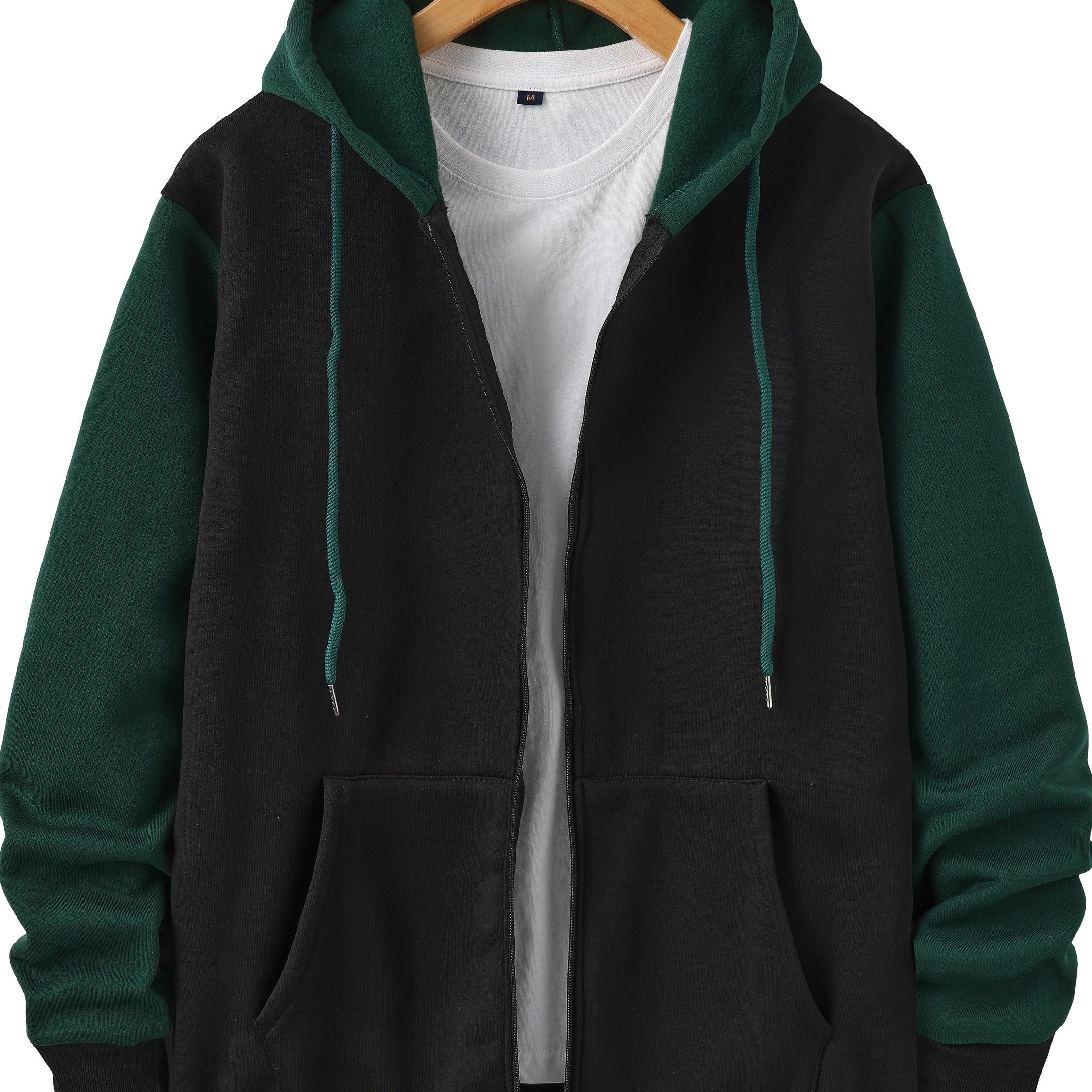 Dervan | Men's Color Block Full Zip Hooded Sweatshirt - Image 25