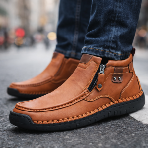 Alternative view of Ismere | Men's Leather Ankle Boots with Orthopedic Footbed