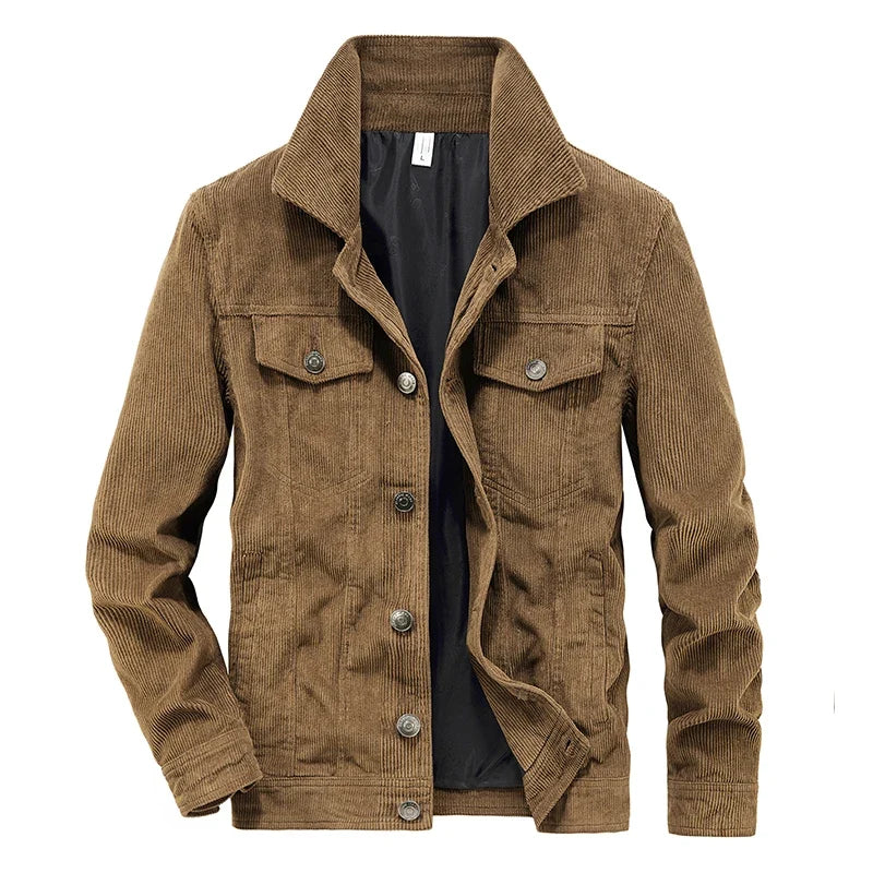 Valmere | Men's Corduroy Button Front Trucker Jacket - Image 3