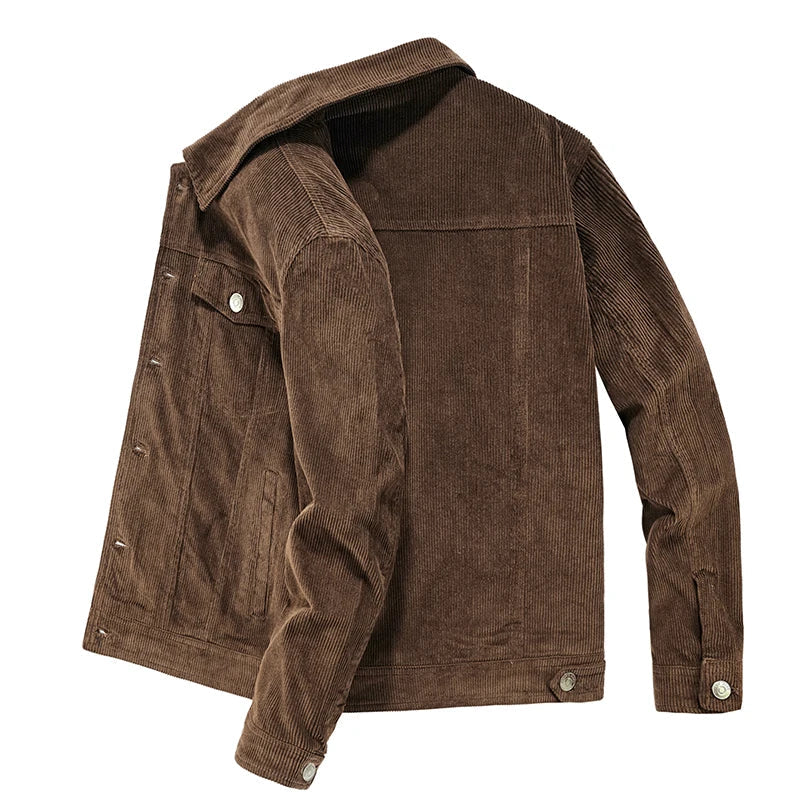 Valmere | Men's Corduroy Button Front Trucker Jacket - Image 2