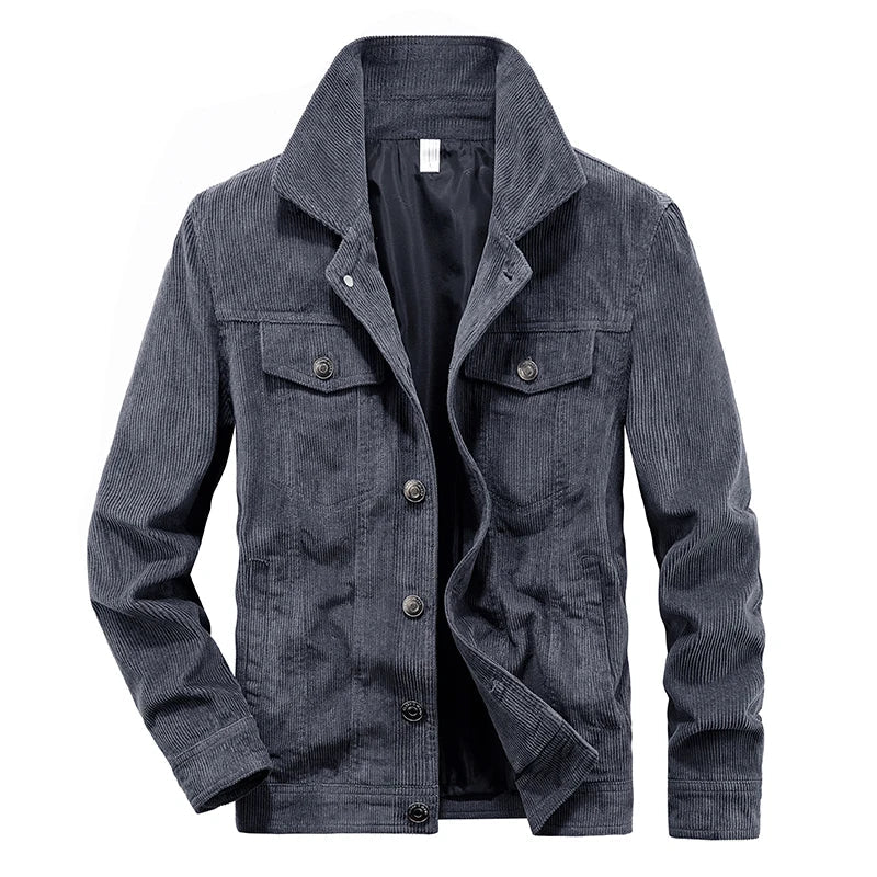 Valmere | Men's Corduroy Button Front Trucker Jacket - Image 4