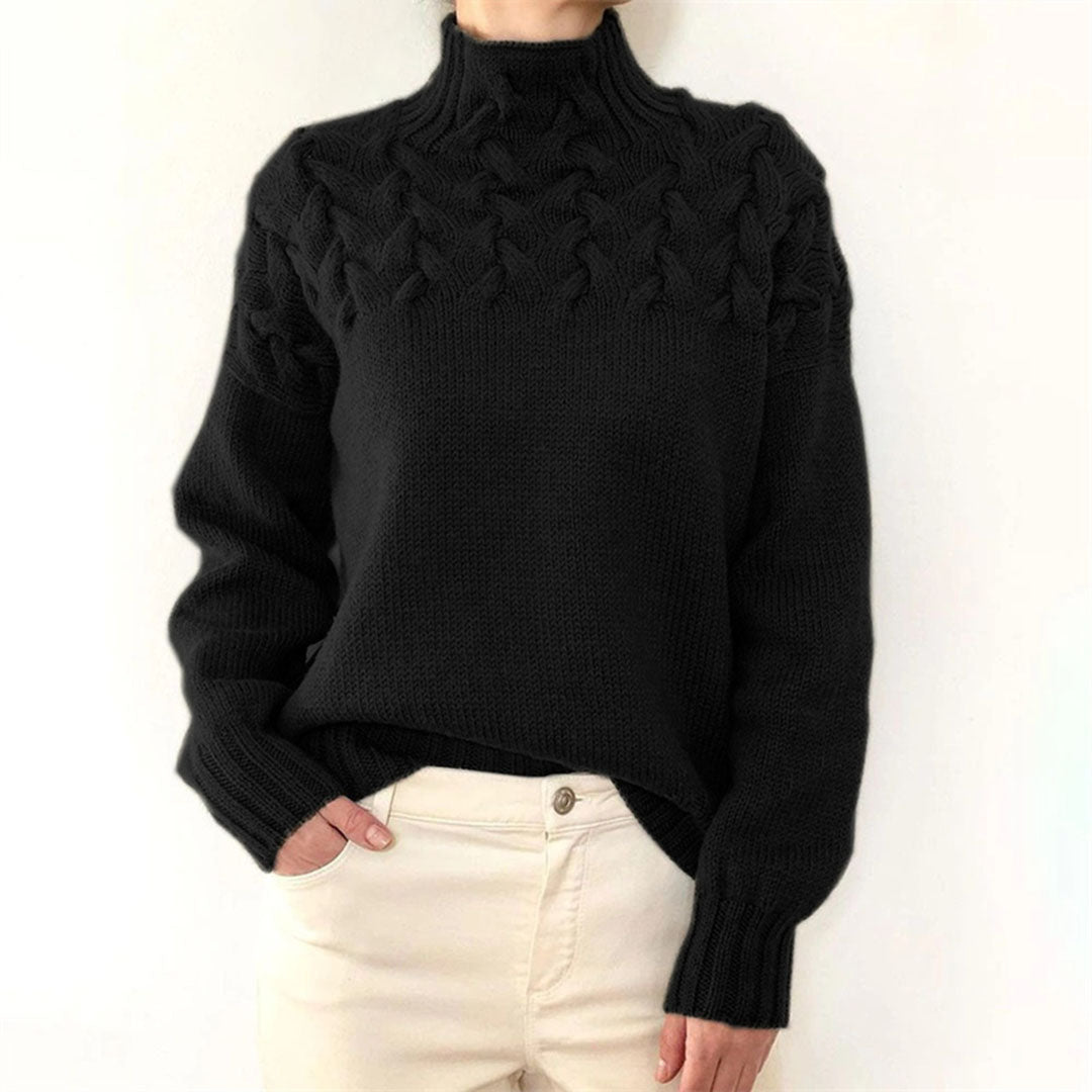 Elvarra | Women's Cable Knit Turtleneck Pullover Sweater - Image 6