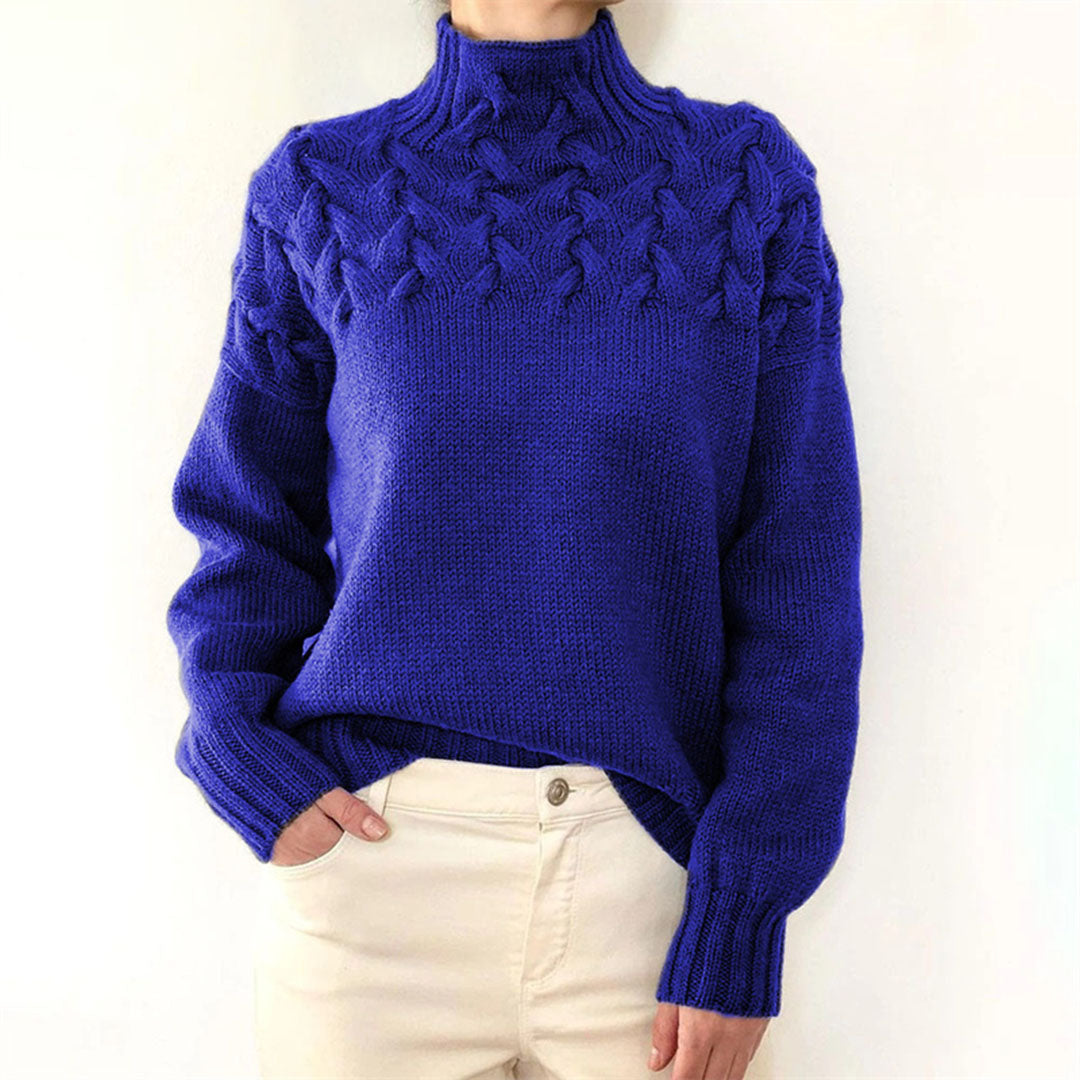 Elvarra | Women's Cable Knit Turtleneck Pullover Sweater - Image 5