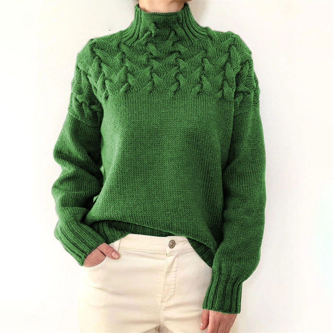 Elvarra | Women's Cable Knit Turtleneck Pullover Sweater - Image 3