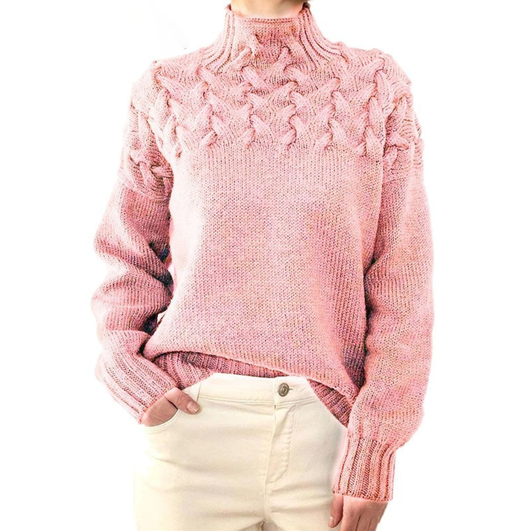Elvarra | Women's Cable Knit Turtleneck Pullover Sweater - Image 2
