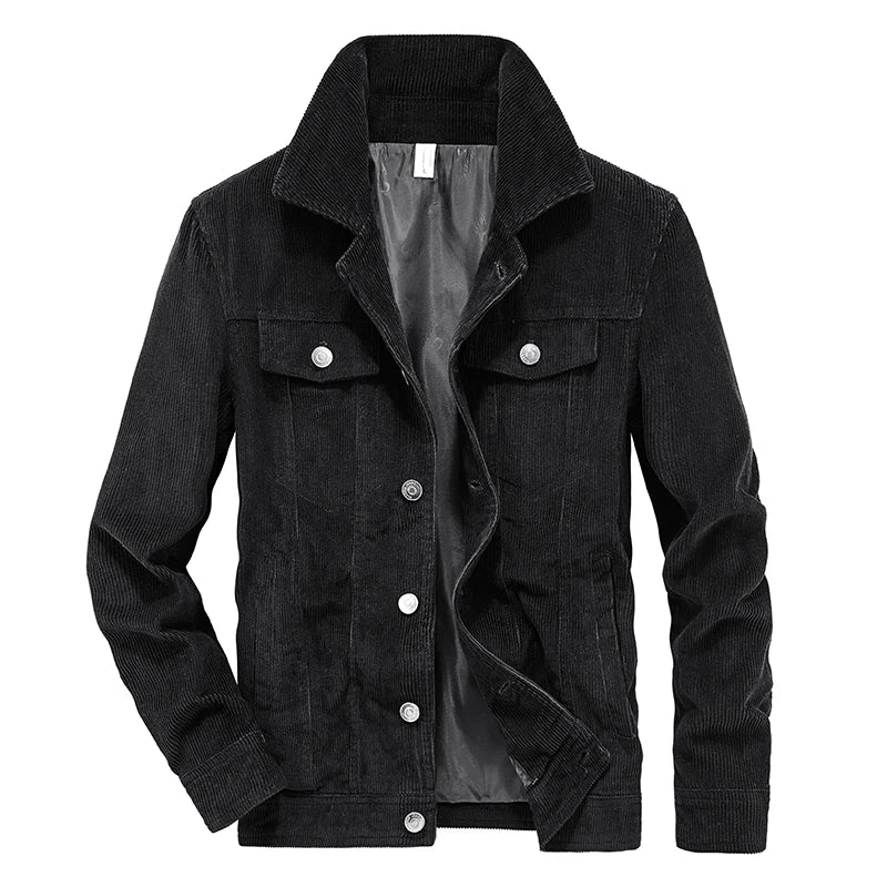 Valmere | Men's Corduroy Button Front Trucker Jacket - Image 5