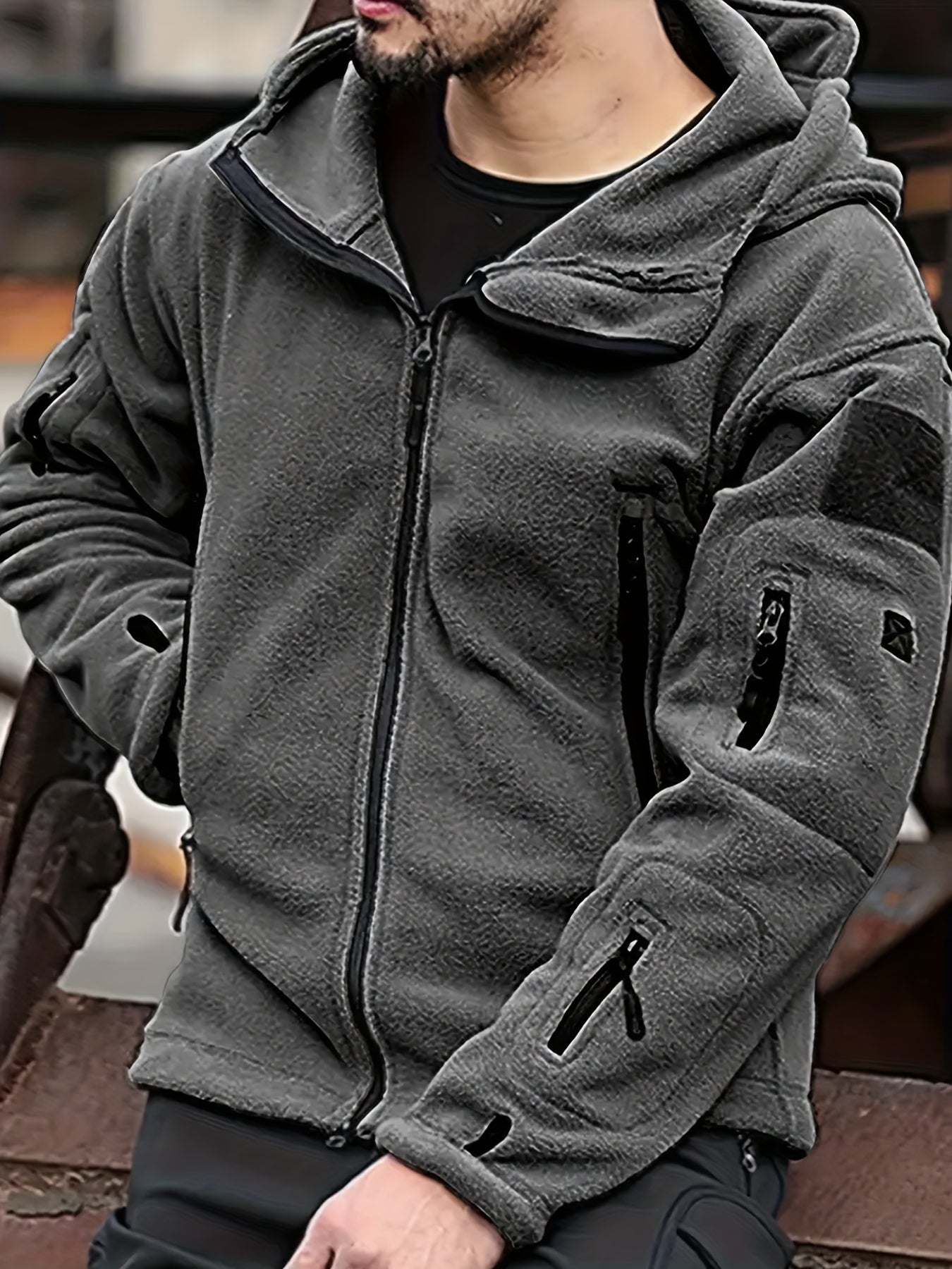 Rovan | Men's Hooded Zip Jacket with Chest Pockets - Image 5