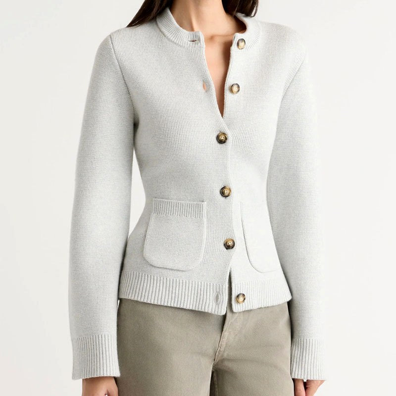 Elvara | Women's Knit Button Up Cardigan with Flared Sleeves - Image 3