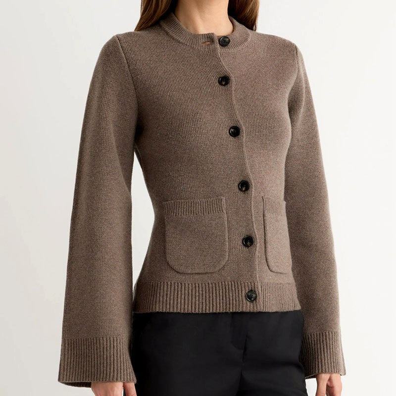 Elvara | Women's Knit Button Up Cardigan with Flared Sleeves - Image 4