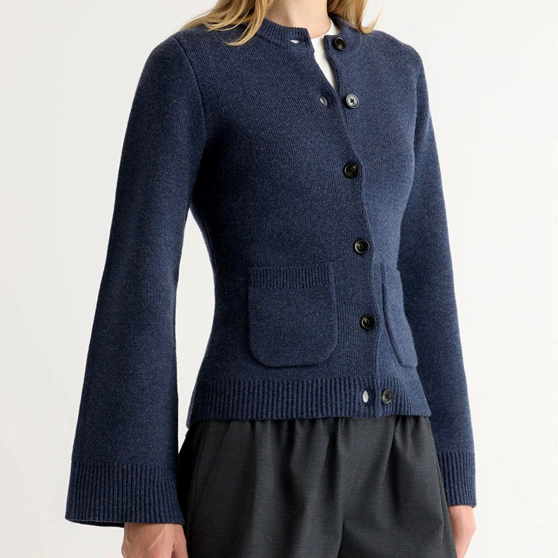 Elvara | Women's Knit Button Up Cardigan with Flared Sleeves - Image 5
