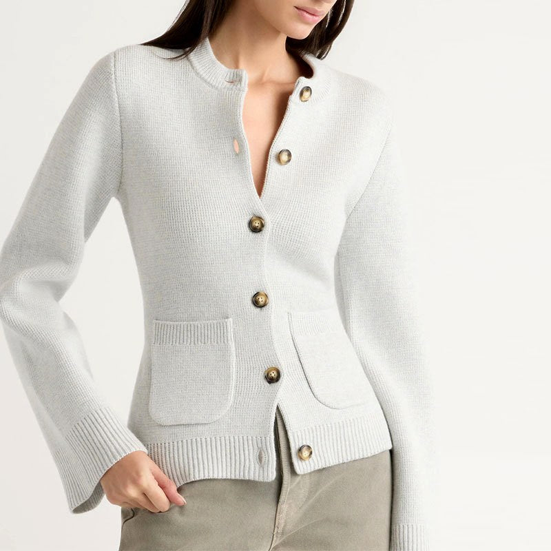Elvara | Women's Knit Button Up Cardigan with Flared Sleeves - Image 7