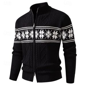 Alternative view of Halloran | Men's Fair Isle Zip Front Cardigan