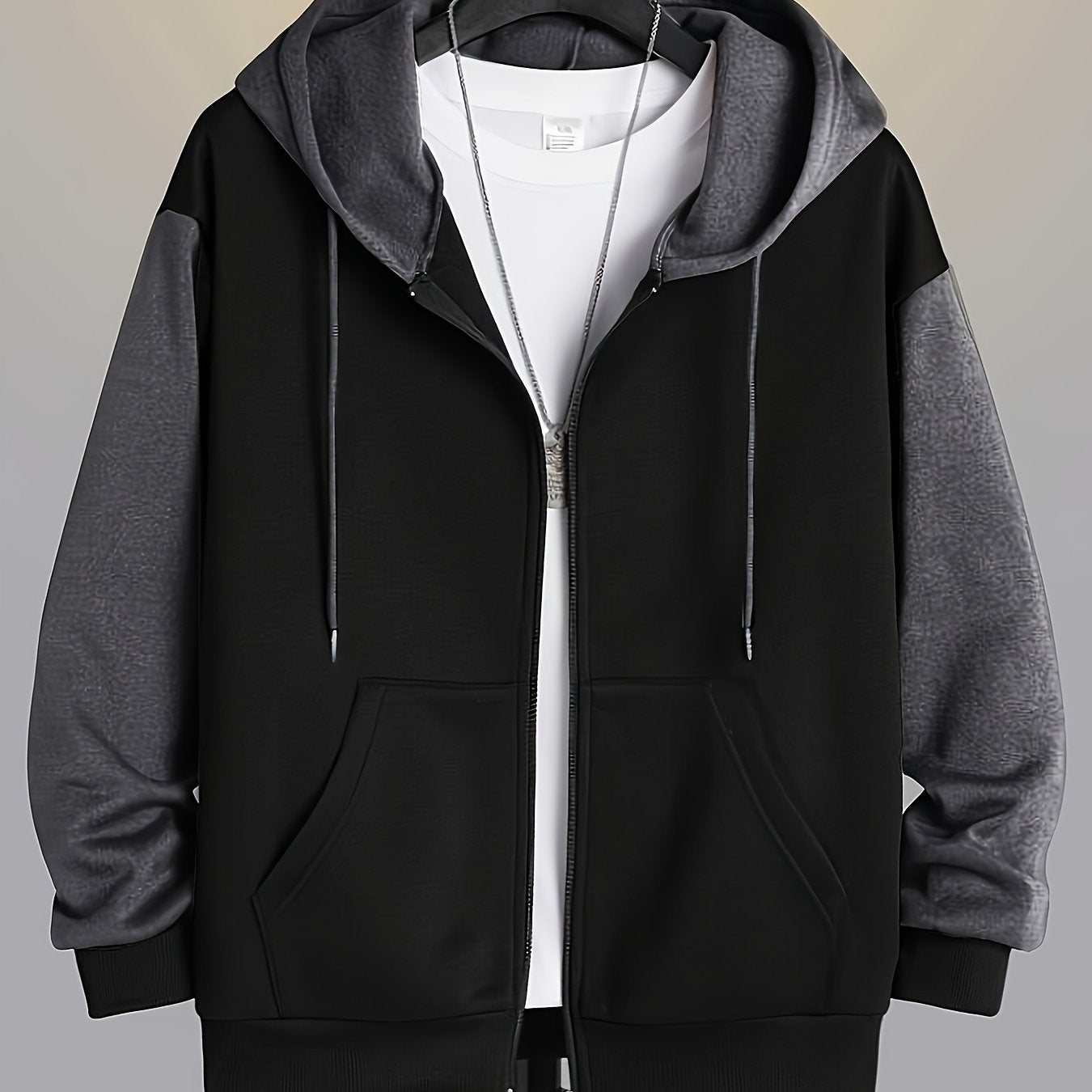 Dervan | Men's Color Block Full Zip Hooded Sweatshirt - Image 28