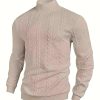 Lorven | Men's Textured High Neck Ribbed Sweatshirt