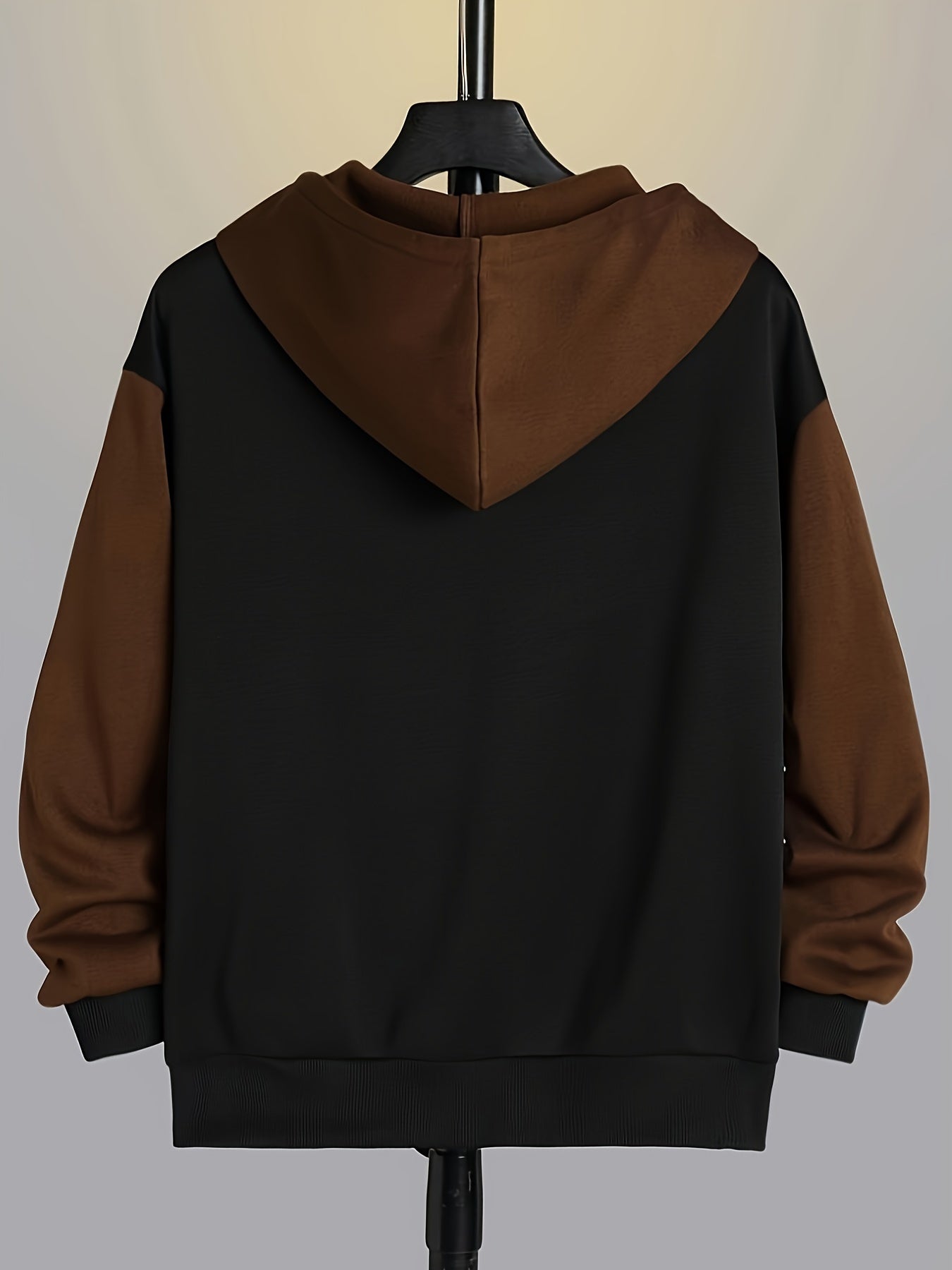 Dervan | Men's Color Block Full Zip Hooded Sweatshirt - Image 3