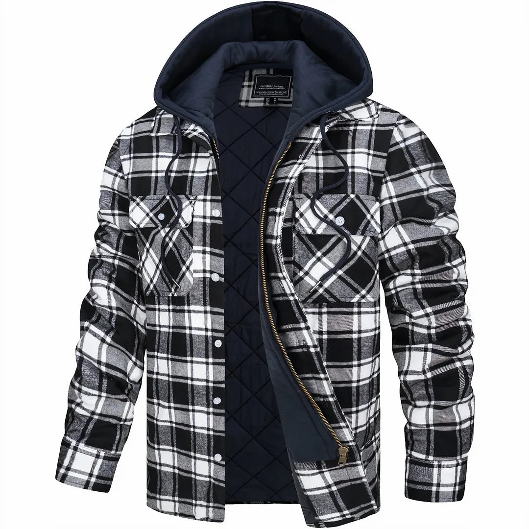 Orvane | Men's Hooded Quilted Padded Longline Coat - Image 5