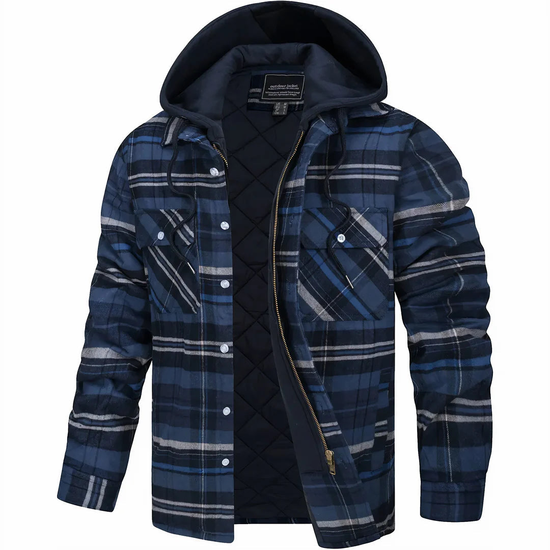 Orvane | Men's Hooded Quilted Padded Longline Coat - Image 7