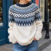 Dahlia Fair Isle Sweater | Women's Soft Knit Oversized Sweater