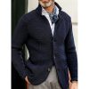 Everard | Men's Textured Stand Collar Cardigan