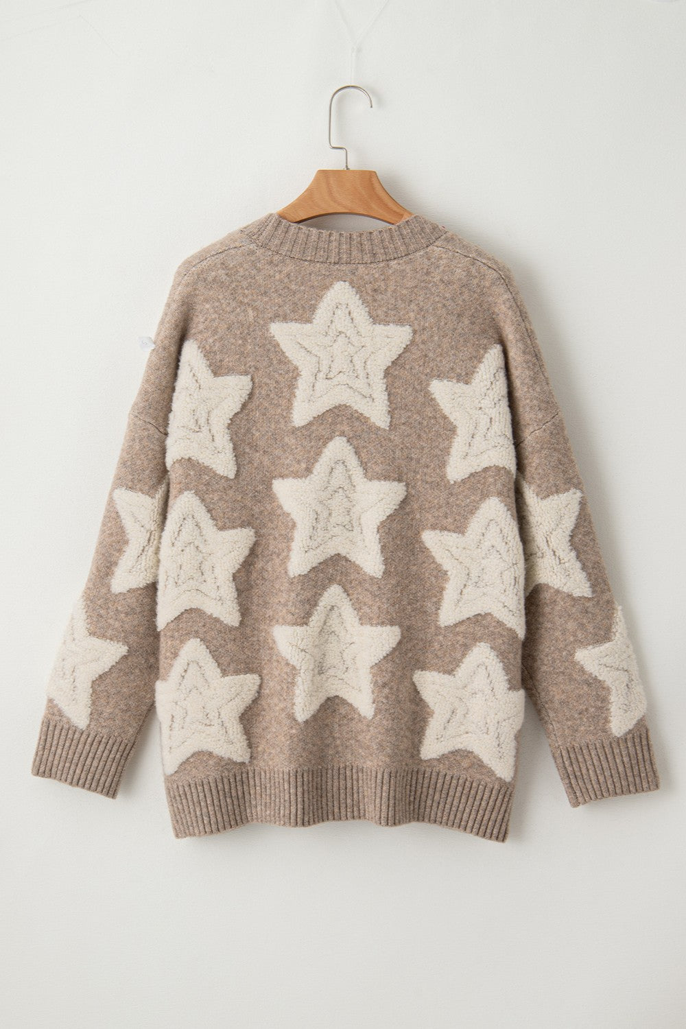 Seravia | Women's Star Pattern Button Up Cardigan with Pockets - Image 8