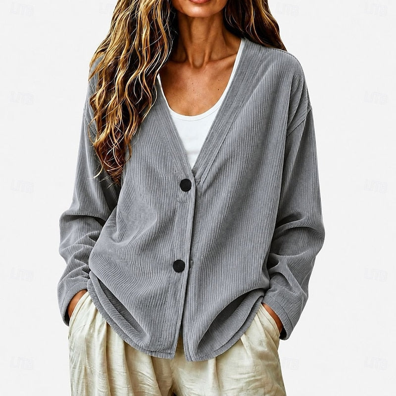 Verlaine | Women's V Neck Button Front Cardigan - Image 4