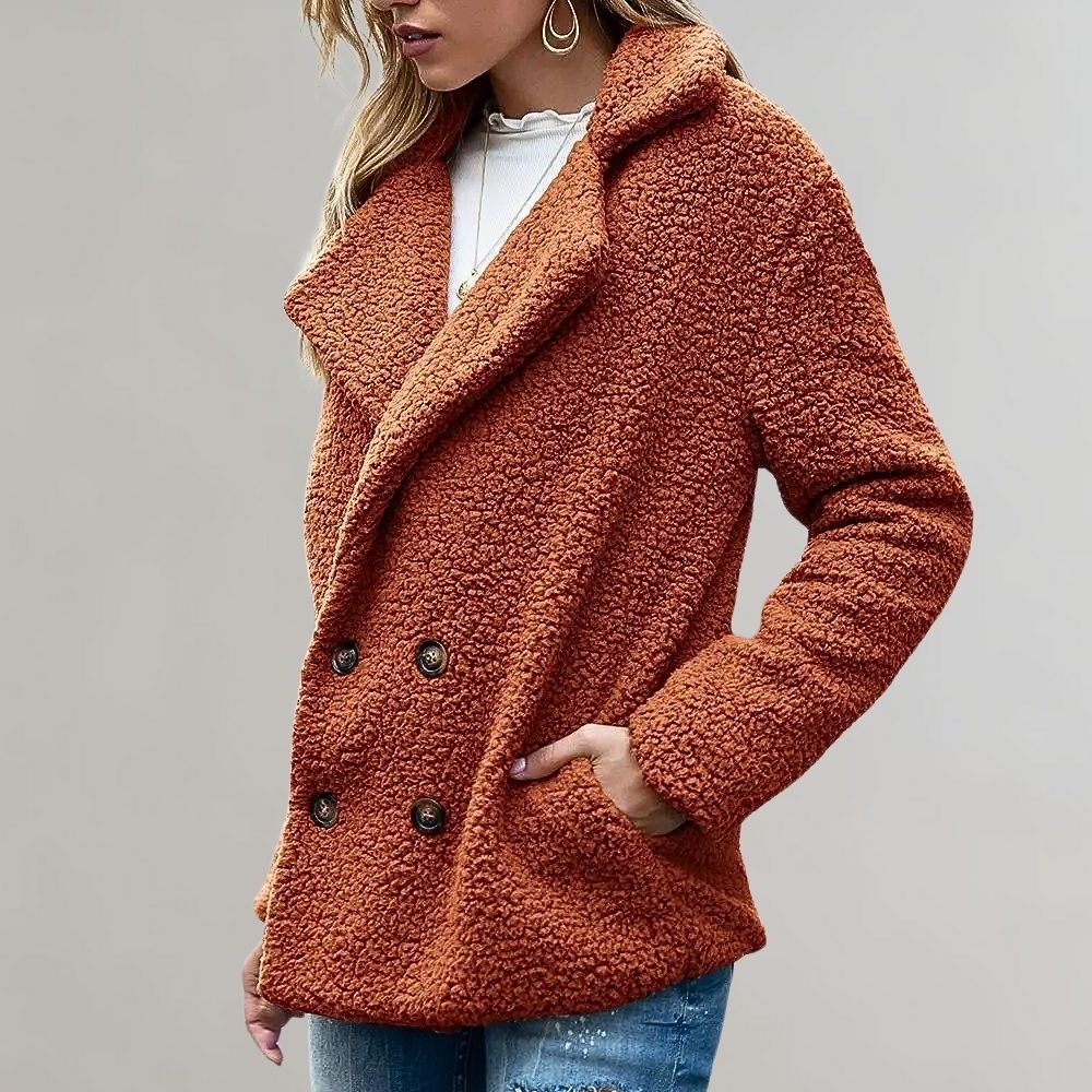 Noelia | Women's Double Breasted Textured Teddy Blazer - Image 5