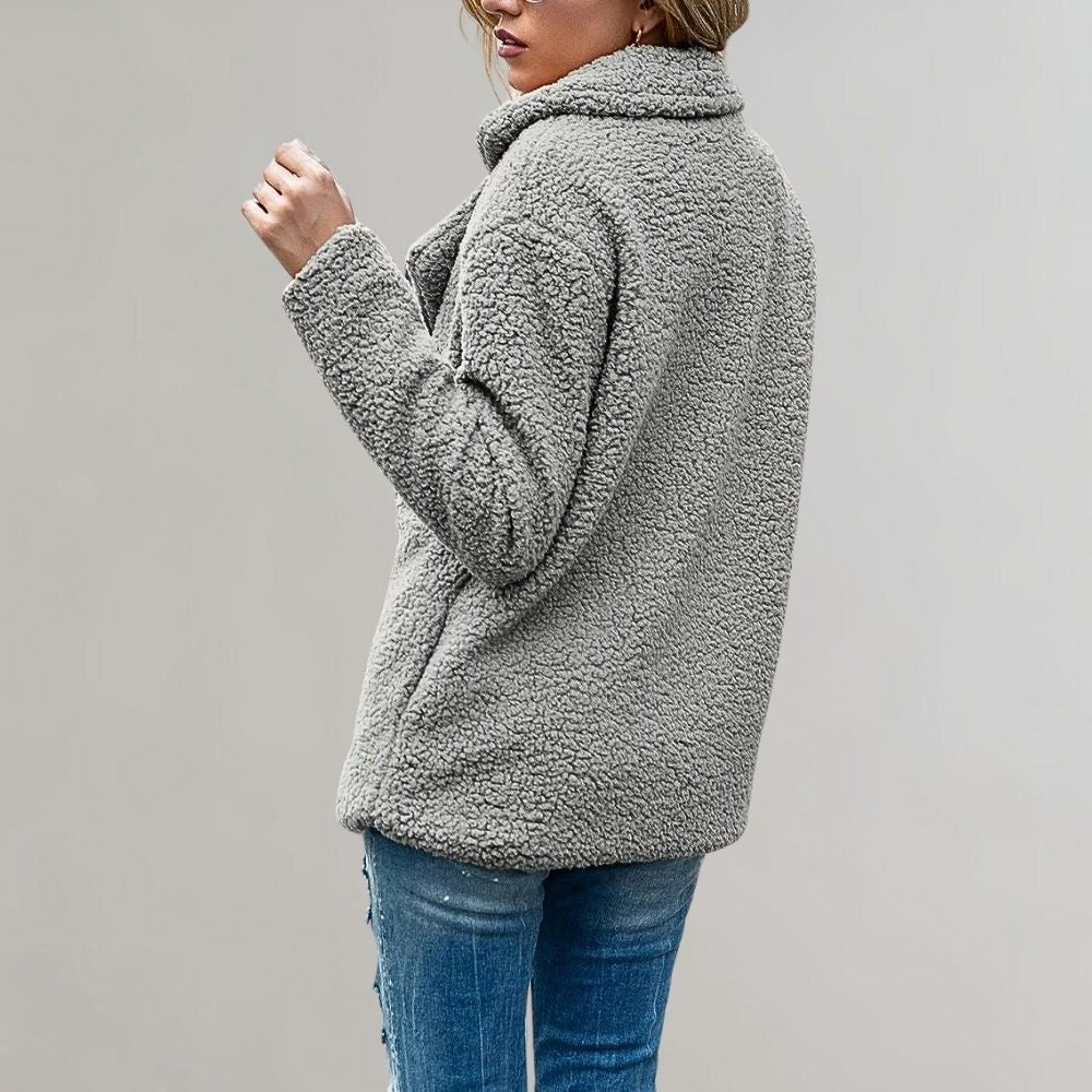 Noelia | Women's Double Breasted Textured Teddy Blazer - Image 7