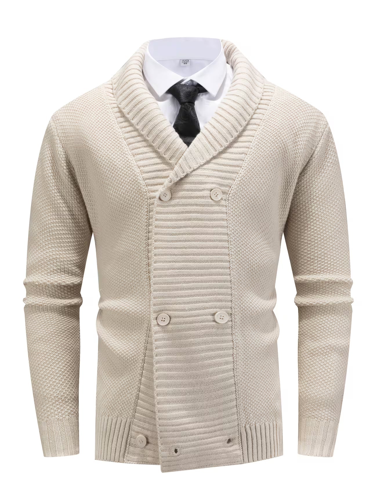 Marvella | Men's Double Breasted Lapel Cardigan Sweater