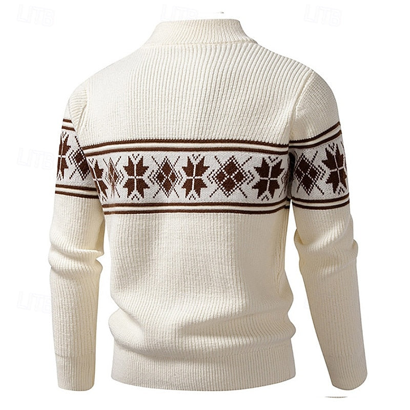Halloran | Men's Fair Isle Zip Front Cardigan - Image 7