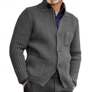 Alternative view of Corwin | Men's Ribbed Stand Collar Button Cardigan