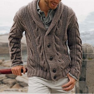 Alternative view of Kavanagh | Men's Cable Knit Shawl Collar Cardigan