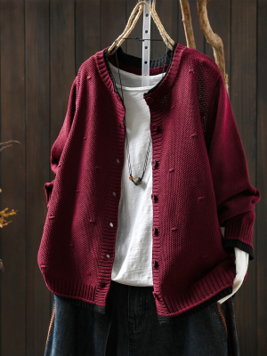 Women's Oversized Chunky Knit Button Front Cardigan