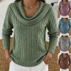 Marisande | Women's Cowl Neck Ribbed Top