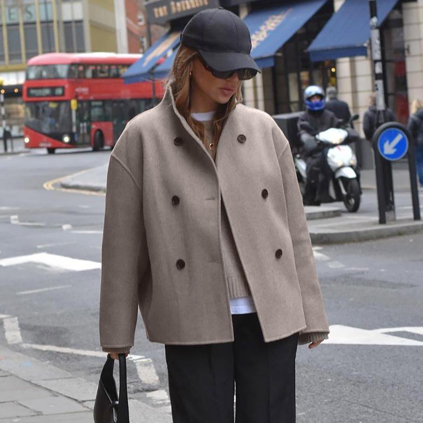 Margot | Women's Double Breasted Wool Jacket with Stand Collar - Image 2