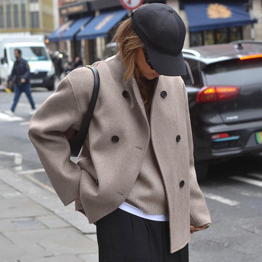 Margot | Women's Double Breasted Wool Jacket with Stand Collar - Image 3