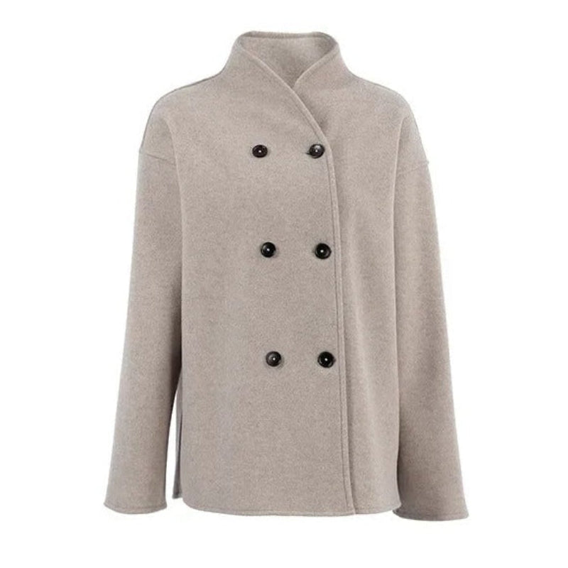 Margot | Women's Double Breasted Wool Jacket with Stand Collar - Image 6