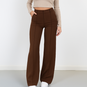 Alternative view of Audrey | Women's High Waist Wide Leg Pants with Front Seams