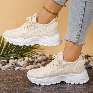 Alternative view of Florence | Women's Knit Lace Up Sneakers with Thick Sole