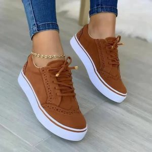 Alternative view of Nora | Women's Perforated Lace Up Platform Sneakers