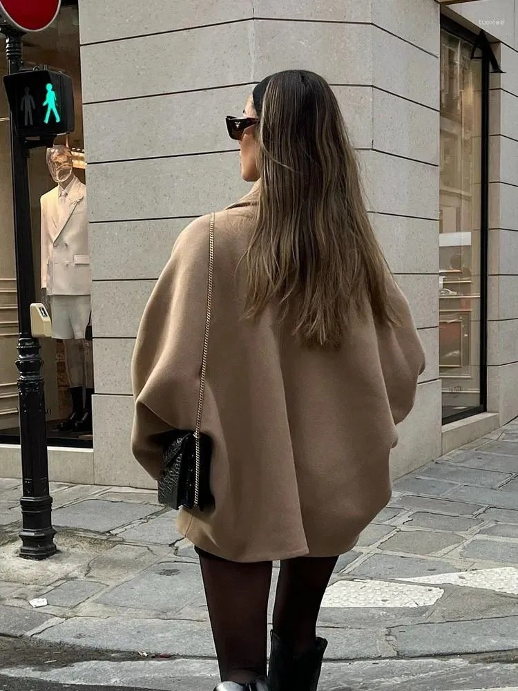 Camille | Women's Oversized Wool Jacket with Turn Down Collar - Image 5