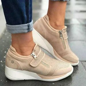 Alternative view of Clara | Women's Perforated Wedge Sneakers with Zip Strap