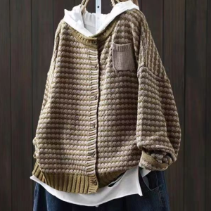 Alternative view of Auvren | Women's Waffle Knit Button Front Cardigan