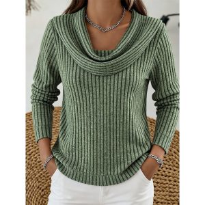 Alternative view of Marisande | Women's Cowl Neck Ribbed Top